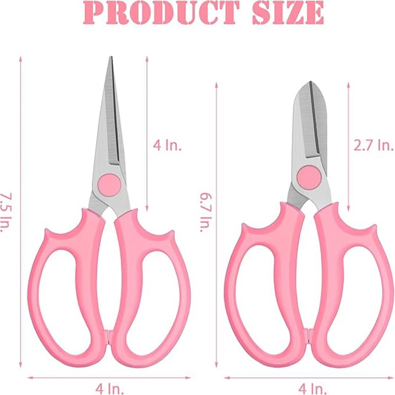 Oviovky 2Pcs Garden Scissors, Stainless Steel Pruning Shears with Pointed