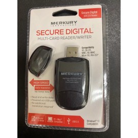 Merkury NEW Merkury Innovations Secure Digital Multi-card Reader/Writer High Speed