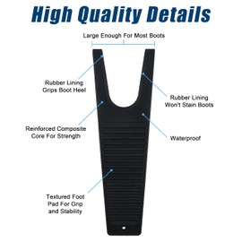 Boot Jack Boot Puller with Non-Staining Rubber Grip Shoe Pull Boot Remover Black 2pcs