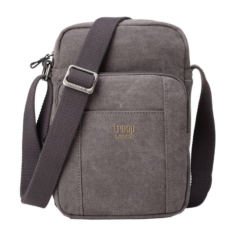 Troop London TRP0370 Classic Canvas Across Body Bag Burgundy