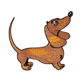 Dachshund Dog Patch for Iron-On or Sew-On Iron-On Patch Dachshund Teckel Iron-On Patch for Clothes Embroidered Iron-On Patch Applique Patch Size 9.2 x 8.5 cm