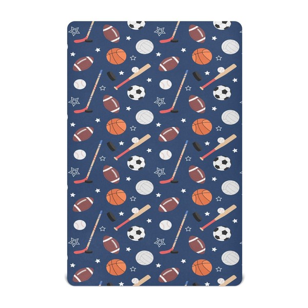 Crib Sheets for Boys Girl Team Sports Breathable Mini Crib