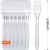 100 Count Extra Heavy Duty Disposable Clear Plastic Forks,BPA-Free,Heat Resistant,Premium