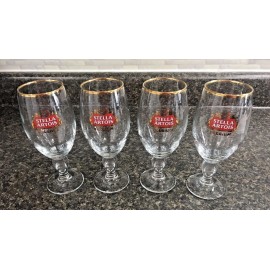 Stella Artois 4-Pack Original Gold Rim Glass Chalice 33cl