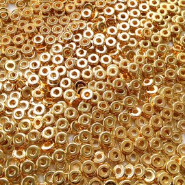 Amaney 1000pcs 6mm Gold Flat Round Spacer Beads Disc Loose Jewelry Making Beads for DIY Bracelet Necklace Earring Craft Supplies
