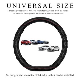 SHMZK Car Steering Wheel Cover, 15 Inch Anti-Slip Steering Wheel Cover Protector with 3D Honeycomb Design, Universal Steering Wheel Covers for Car Truck SUV, Car Accessories (Black)