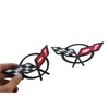 Front Nose & Rear Deck Lid Crossed Flags Emblems Car