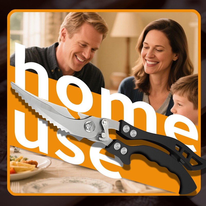 Heavy Duty Poultry Shears Plastic Handle - Stainless Steel Kitchen