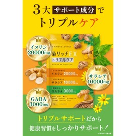 菊リッチEXトリプルケア イヌリン サラシア 菊芋 GABA 桑の葉 ウコン ナットウキナーゼ ラクトフェリン 30日分 (2袋)