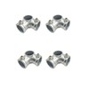 4 Pcs 3 Way L Tube Connector,Galvanized Pipe Fittings, Three