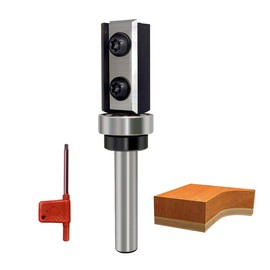 GLRYD Reversible Plates Flush Cutter 8 mm Shank, Flush Cutter Cutting Length 30 mm, 2-Sided Interchangeable Carbide Blade, with Ball Bearing, Wood Cutter, Flush Cutter for Edge Processing