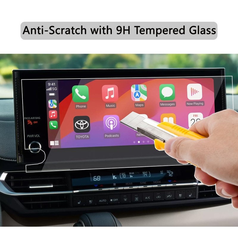 For 2025 Toyota Sienna (XLE/XSE/Limited/Platinum/Woodland Edition) 12.3-Inch Tempered Glass Screen