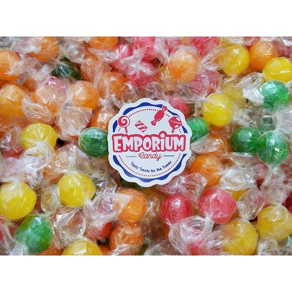 Fruit Sour Balls - Delicious Individually Wrapped Assorted Orange Lemon Strawberry Cherry Green Apple Candy - 2.5 lbs Bulk Candy