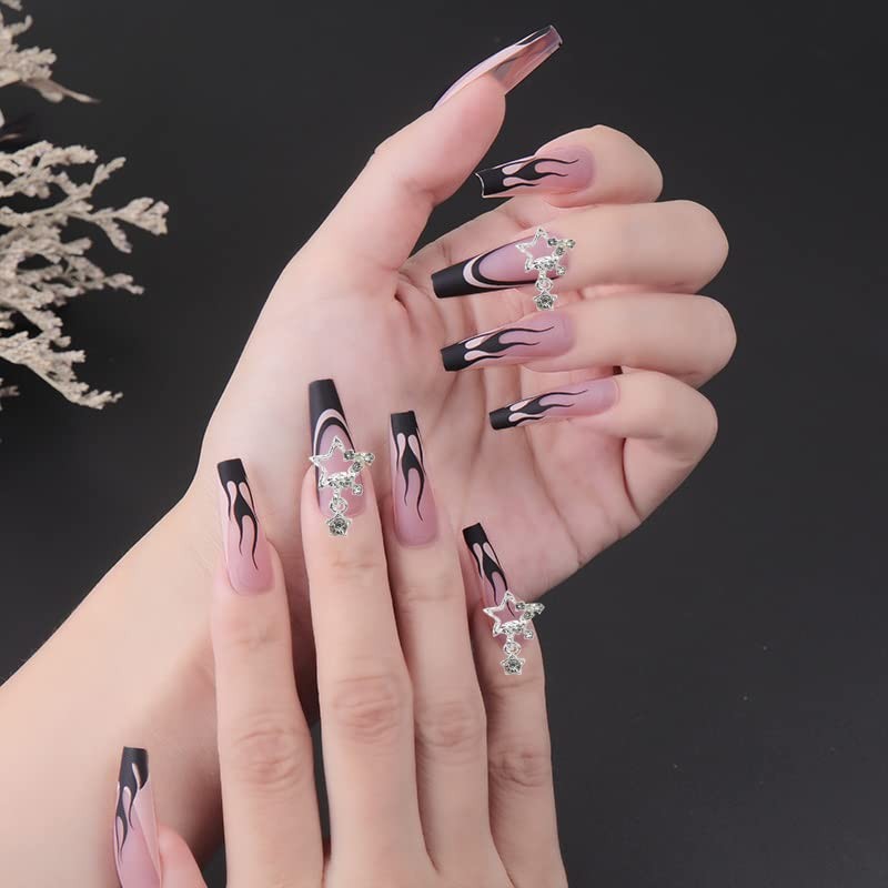 KACHIMOO Star Nail Charms,20 Pieces Dangling Star Nail Charms 3D