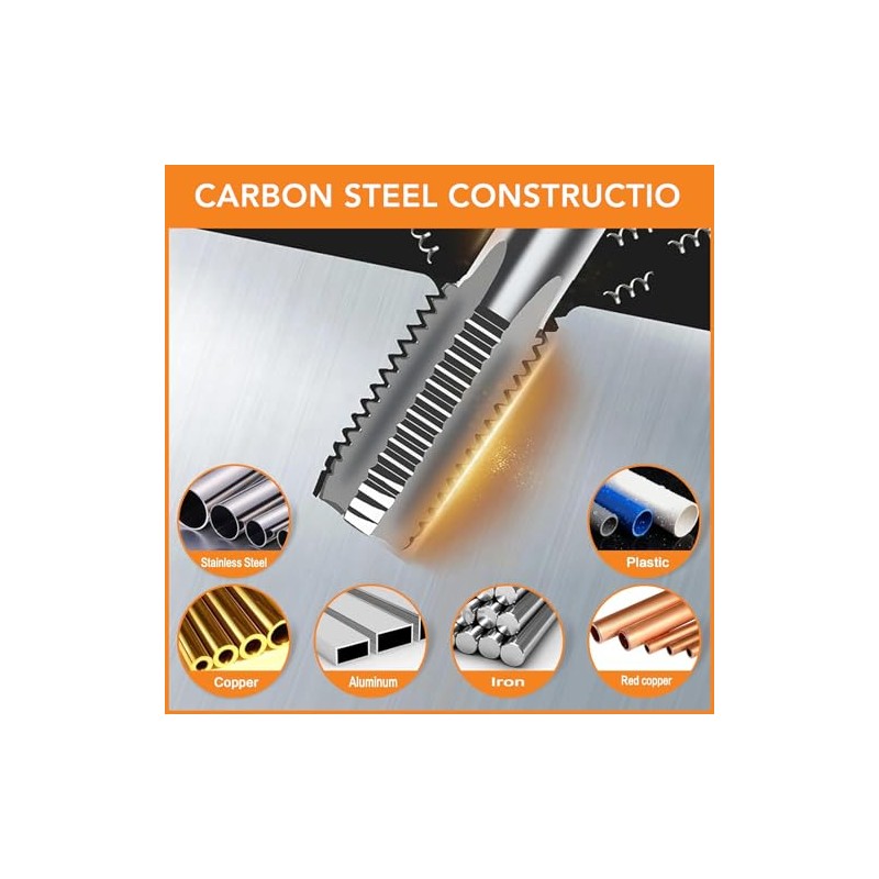 5 Piece NPT Pipe Tap Set, Carbon Steel Threading Plumbing