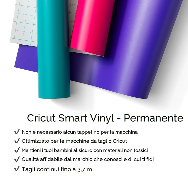 Cricut Smart Vinyl - Vinile permanente, nero, 24,1 cm x