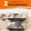 Entua Pack 2 Natural Fur Throw Pillow Covers Sham Soft
