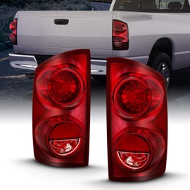 AmeriLite for 2007-2009 Dodge Ram Truck Replacement OE-Style Ruby Red Tail Lights Assembly Set - Passenger and Driver Side
