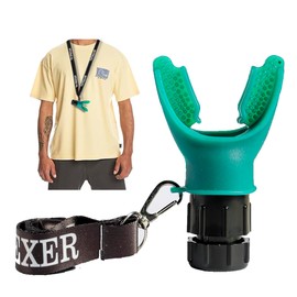 TN TINEXER, Portable Compact Lung Trainer Exercise Device with High Grade Silicone, Breathing Exercise Device for Lungs, Portable Muscle Trainer, Easy to Clean, Neck Strap Included, (Green-1)