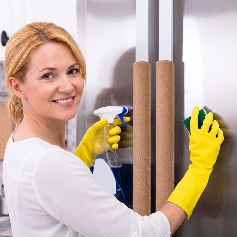 2PC Faux Leather Appliance Handle Covers for Kitchen Use –