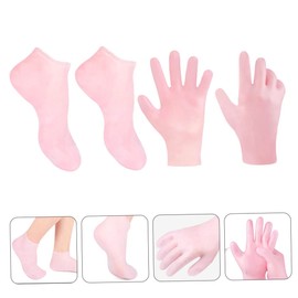 Healeved 1 Set Hydrating Sock Gloves Aocks Guasha Hydrating Gloves Gel Socks Cracked Hands Repair Gloves Exfoliating Moisturizing Moisturizer Anti Pink Sebs
