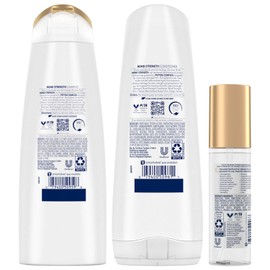 Dove Bond Strength Shampoo & Conditioner Set + Hair Serum Bundle – Repair Treatment for Damaged and Frizzy Hair (3 Piece Set)