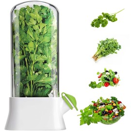 Herb Saver for Refrigerator ,Durable Clear Fresh Herb Keeper, 6.1×2.8×10.8inTall Shape Herb Saver Pod Cilantro Saver Container, Breathable Plastic Herb Preserver Container for Parsley Cilantro Mint