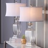 SAFAVIEH Lighting Collection Wendy Clear Glass 28-inch Bedroom Living Room