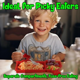 KidsFunwares Funwares Fire Engine Kids' Dinnerware Set: Durable, Divided Plate, Ideal for Picky Eaters, Educational Mealtime, Easy Cleaning, Gift For Toddlers