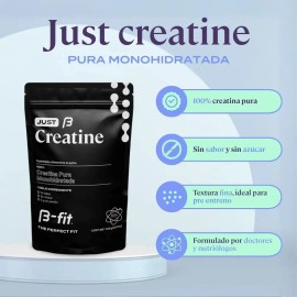 B-FIT B Just Creatine - Creatina Monohidratada Pura en Polvo - 90 Servicios 450 gr 3 Meses de Suministro - Pre Entreno Ideal Pre Workout - Creatina Si