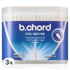 Bcode Daily 100% pure cotton premium cotton swabs, 3 pieces, 300 pieces / 비코드 데일리 순면 100% 프리미엄 면봉, 3개, 300개입