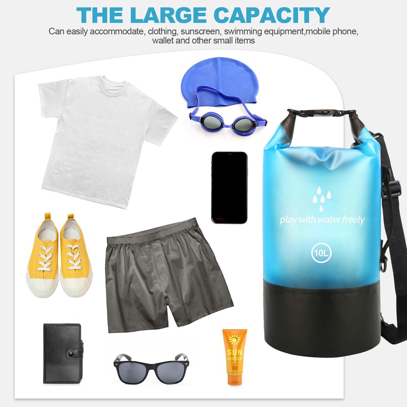 Rosedreamer Dry Bag Blue Waterproof Bag, Dry Bag with Adjustable