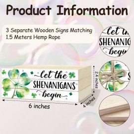 St. Patrick's Day Wooden Decorative Book Stack, Lucky Tiered Tray Decor, Shamrock Faux Books Decor for Home Office Bedroom Table Shelf, Irish Farmhouse Stacked Books Set Gifts -4