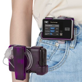 iGuerburn tSlim X2 Pump Case with 360°Rotating Clip, Tandem tSlim Pump Holder Spool Up Excess Tubing, t Slim G4 Pump Accessories t:Holster Smooth Edges (Purple)