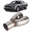 Gorgeri Stainless Dual Pipe,Universal Stainless Exhaust Y Pipe Adapter 2.5in