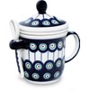 Original Bunzlauer Keramik Tea Cup with Tea Strainer, Lid and