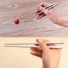 LIUNA Korean Stainless Steel Chopsticks Household Restaurant Square Metal Chop