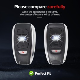 QfungYe for Subaru Key Fob Cover with Keychain.No Screws Required for Installation. Compatible with Forester Outback BRZ Legacy CrossTrek Ascent WRX (Frosted Matte Gray)