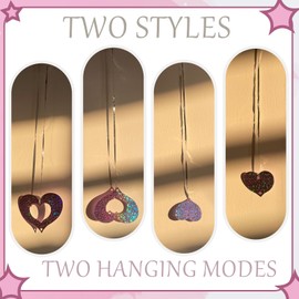 Chanseen 300Pcs Hanging Heart Ceiling Streamers Ornaments for Valentine’s Day Decorations Party Birthday Wedding Anniversary Engagement Decor (Pink, Red, Silver)