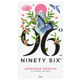 96° Japanese Sencha Green Tea - 20 Pyramid Tea Bags, Individually Wrapped, Smooth, Mellow and Grassy, Biodegradable Plant-Based Bags