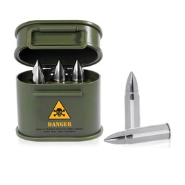 Bar Originale Bullet Ice Cubes in Ammo Case Silver 6 Pack