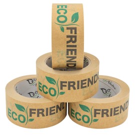 NATEE® Paper Packaging Tape | Fully Recyclable Tapes | Eco-Friendly Printed Kraft Paper for Packing Parcels and Boxes | Brown Paper Packaging for Moving House | Strong Sticky Roll 50m x 50mm | 4 Rolls