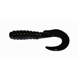 Big Bite Baits CTG210 Curl Tail Grub Black, 2"