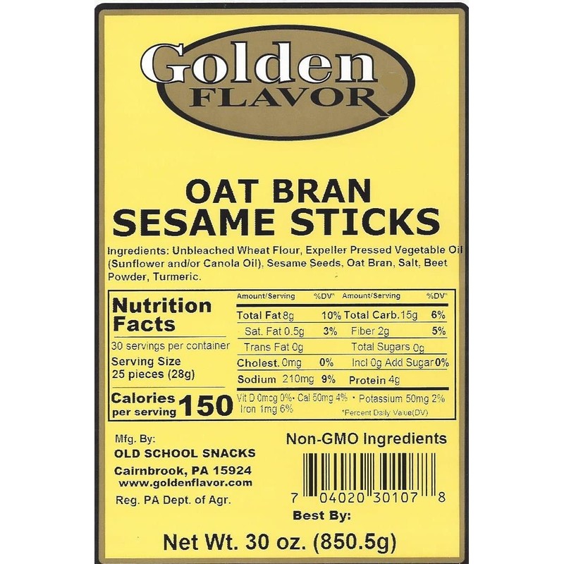 30oz bags of Oat Bran Sesame Sticks (3 Pack)