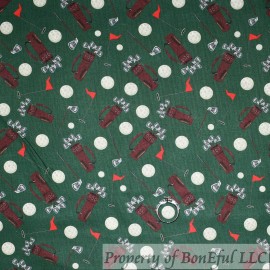 Signature BonEFul FQ Cotton Quilt VTG Green Golf Course Club*s White Ball Tee Flag Unisex