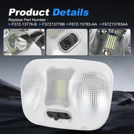 BUSIDN F37Z-13776-B LED Map Lamp Assembly with cover Compatible with 1993-2004 Ford Ranger, Cab Interior Overhead Roof Ceiling Headliner Dome Reading Light Replaces F67Z-13783-AA F67Z13783AA