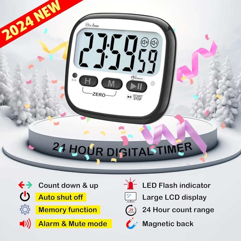 Kitchen AyayaBoss Digital Timer Pack of 2 Kitchen Timer for