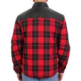 Hot Leathers Men's Long Sleeve Flannels for Motorcycle Riding (Jkm3201-red-black, 3X-Large)