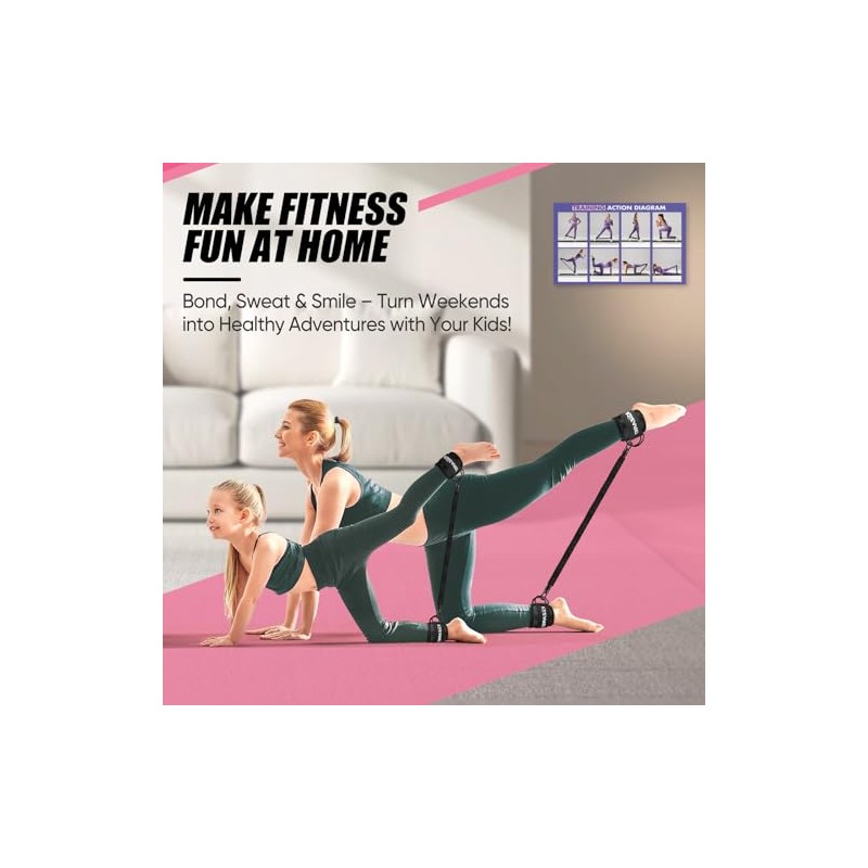 Resistance Bands Set with Ankle Straps, Glutes Workout Equipment, Ankle