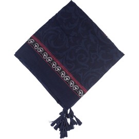 fashionchimp Women's Scarf with Decorative Tassels and Pattern Mix Embroidery Fringe Scarf Triangle Scarf, Blue Ornaments